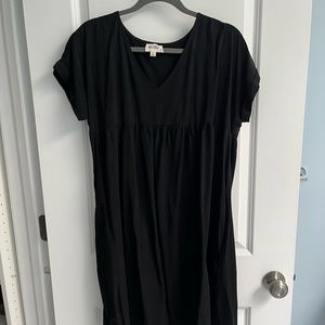 PinkBlush MATERNITY black rolled cuff dress